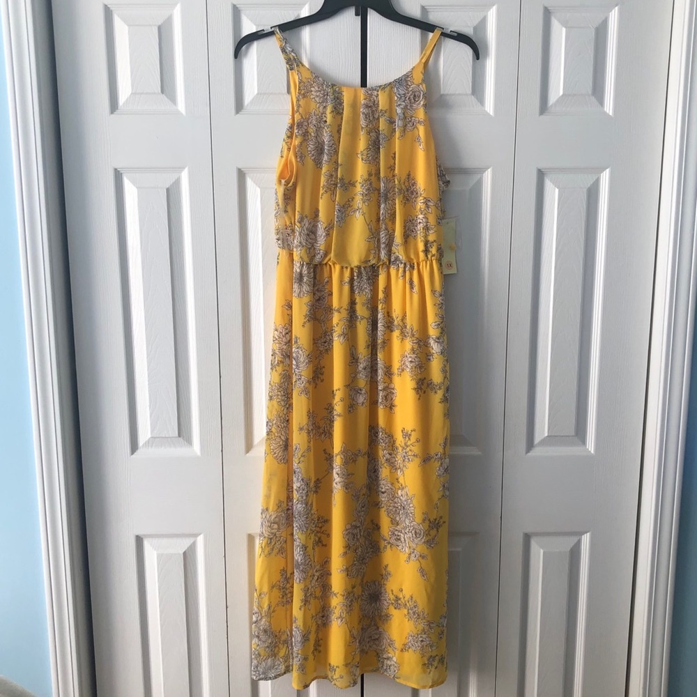 Tacera Yellow Floral Maxi Dress size 1X